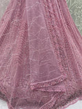 Stylish Lavender Sequins Net Wedding Wear Lehenga Choli With Dupatta