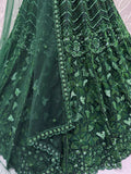 Graceful Green Sequins Net Wedding Wear Lehenga Choli With Dupatta