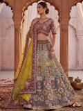 Charming Multi-Color Zari Work Silk Wedding Wear Lehenga Choli With Dupatta