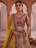 Charming Multi-Color Zari Work Silk Wedding Wear Lehenga Choli With Dupatta