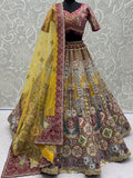 Charming Multi-Color Zari Work Silk Wedding Wear Lehenga Choli With Dupatta