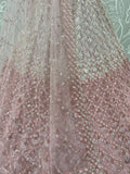 Alluring Light Pink Sequins Net Weddings Wear Lehenga Choli With Dupatta