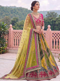 Pretty Multicolor Gotta Patti Silk Bridal Lehenga Choli With Dupatta 