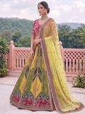 Pretty Multicolor Gotta Patti Silk Bridal Lehenga Choli With Dupatta 