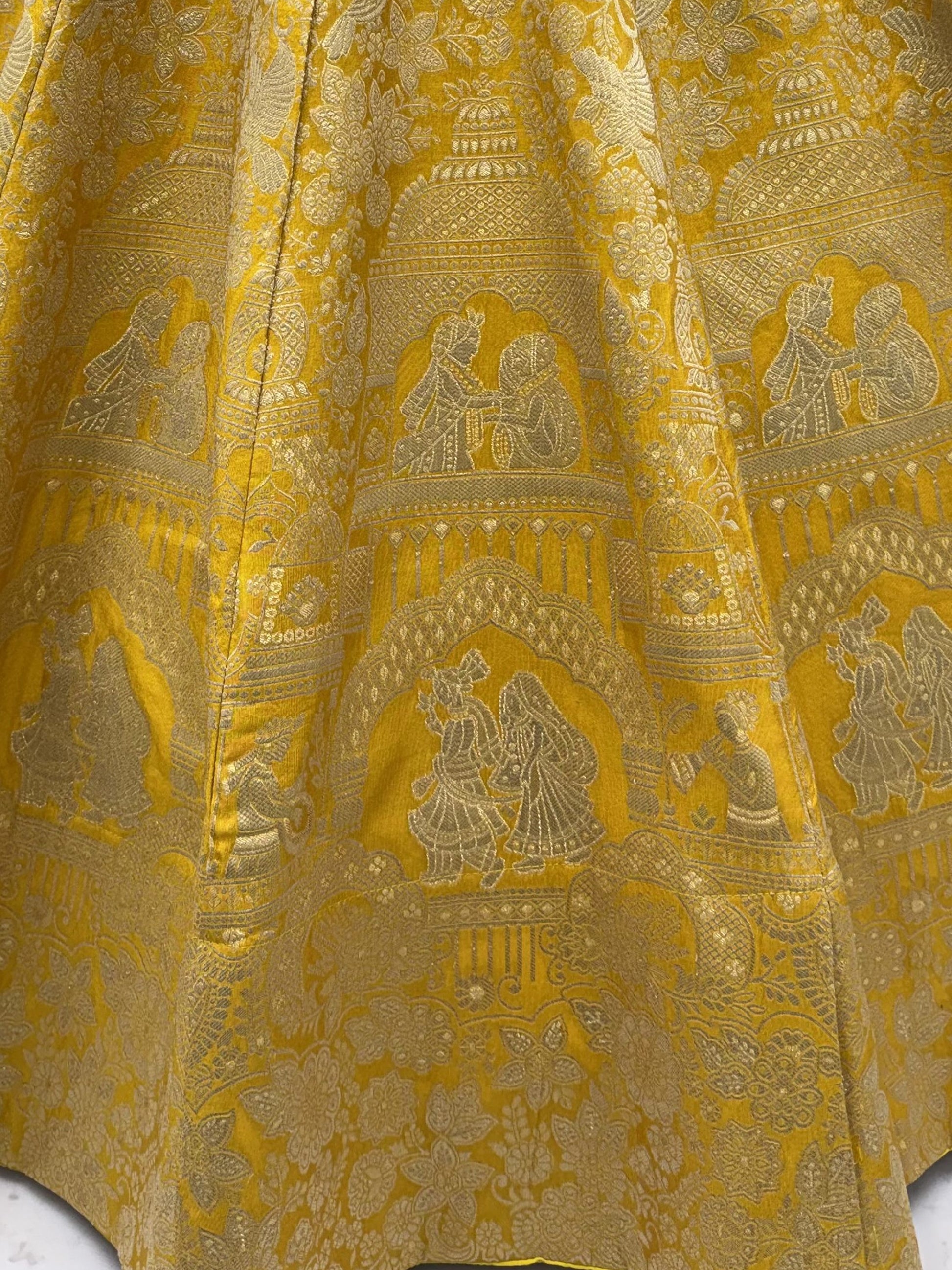 Pretty Yellow Zari Work Silk Wedding Wear Lehenga Choli With Dupatta