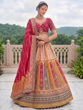 Lovely Multicolor Embroidery Silk Wedding Wear Lehenga Choli With Dupatta