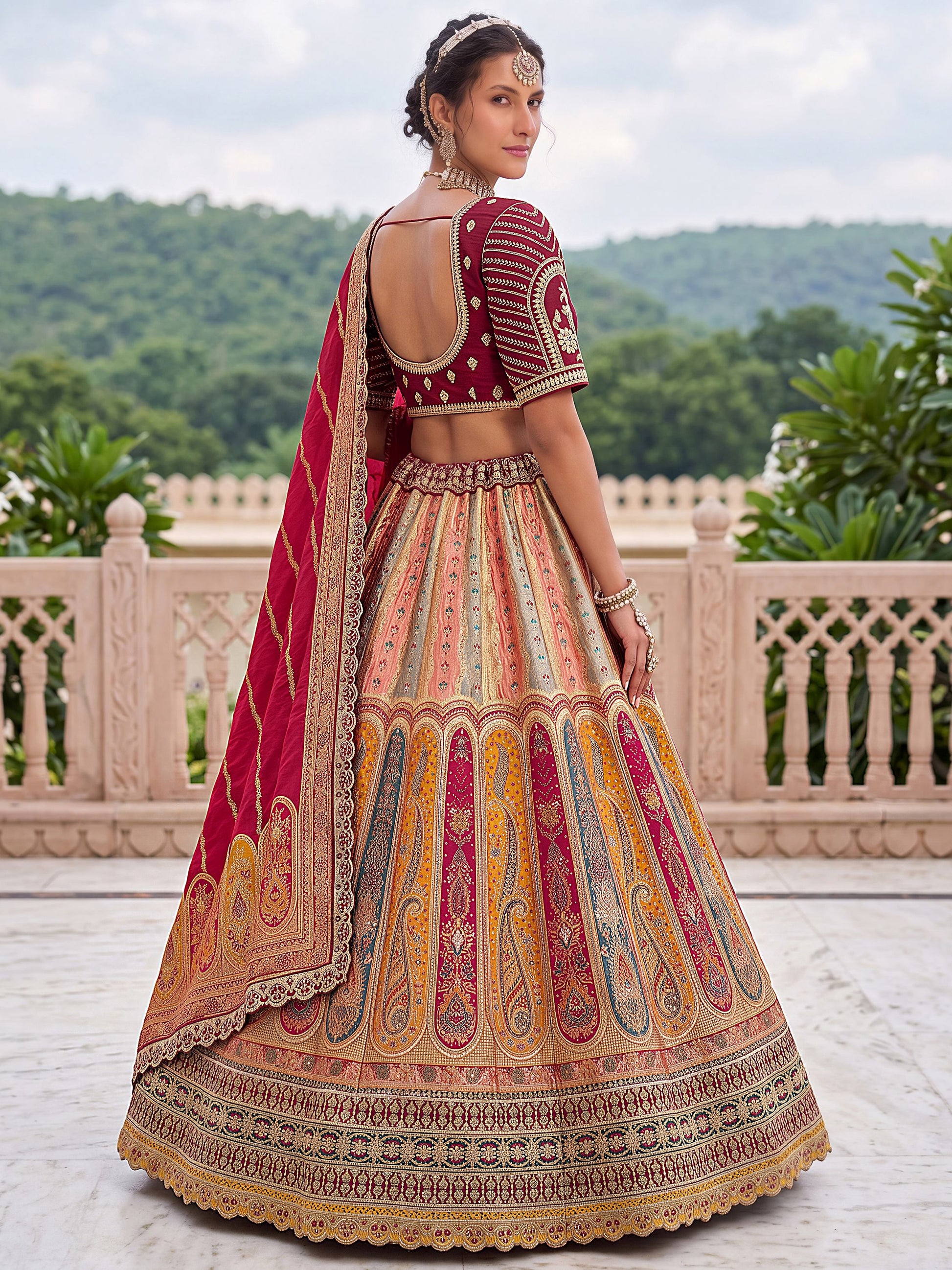 Lovely Multicolor Embroidery Silk Wedding Wear Lehenga Choli With Dupatta