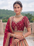 Lovely Multicolor Embroidery Silk Wedding Wear Lehenga Choli With Dupatta
