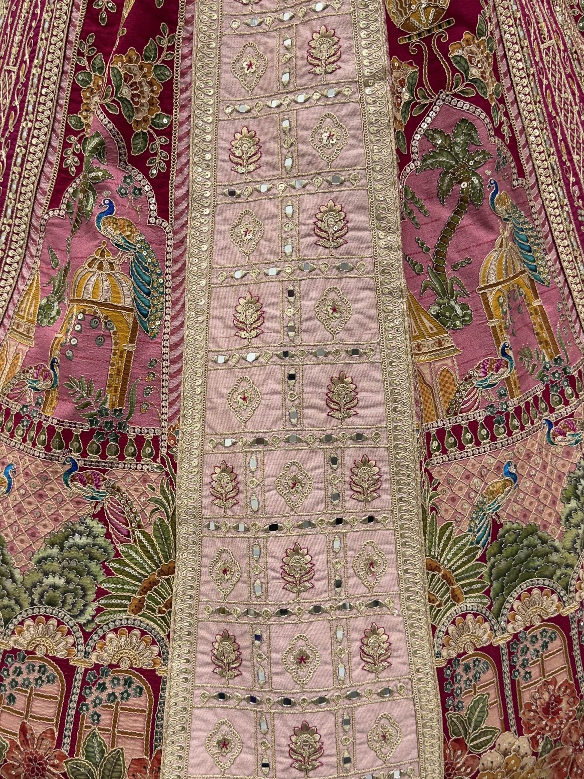 Charming Wine Zari Work Silk Wedding Wear Lehenga Choli With Dupatta