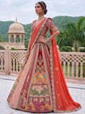 Alluring Red Embroidery Silk Bridal Wear Lehenga Choli With Dupatta