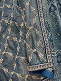 Great Blue Embroidered Banarasi Silk Wedding Lehenga Choli With Dupatta 