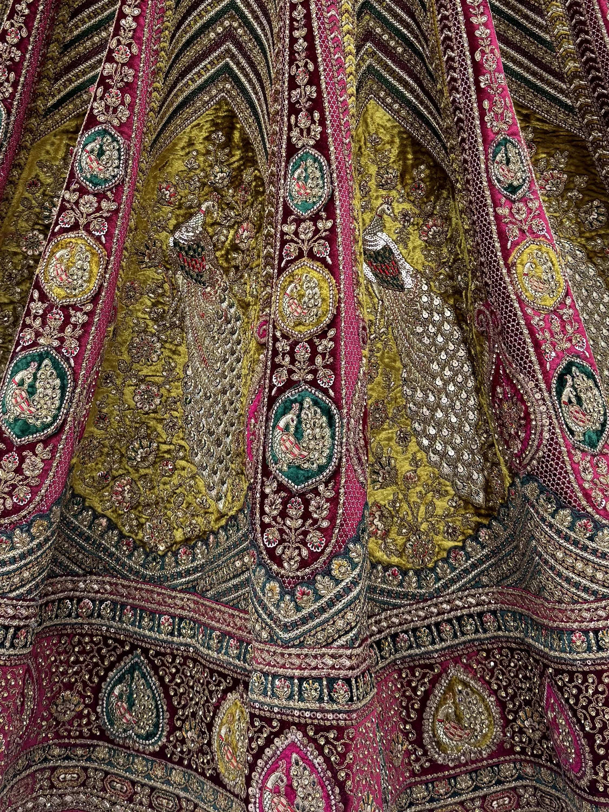 Alluring Maroon Embroidered Velvet Bridal Lehenga Choli With Dupatta 