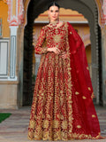 Impressive Red Coding Work Net Wedding Wear Gown With Dupatta