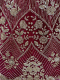 Glamorous Rani Pink Thread Work Net Marriage Wear Lehenga Choli