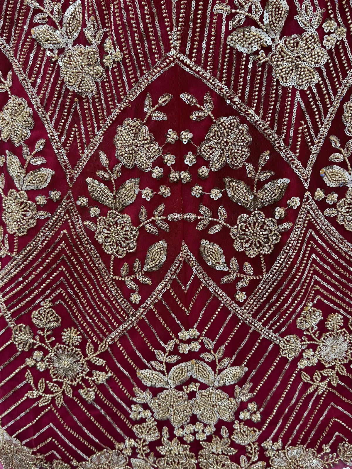 Glamorous Rani Pink Thread Work Net Marriage Wear Lehenga Choli
