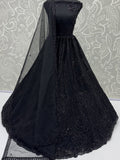 Bewitching Black Beads Work Net Engagement Wear Lehenga Choli