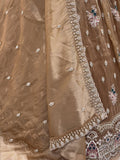 Enchanting Brown Beads Work Silk Marriage Wear Lehenga Choli