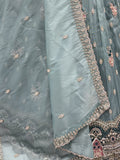 Captivating Teal Blue Dori Work Silk Wedding Wear Lehenga Choli
