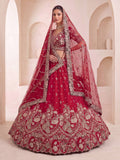 Majestic Red Beads Work Silk Bridal Special Lehenga Choli