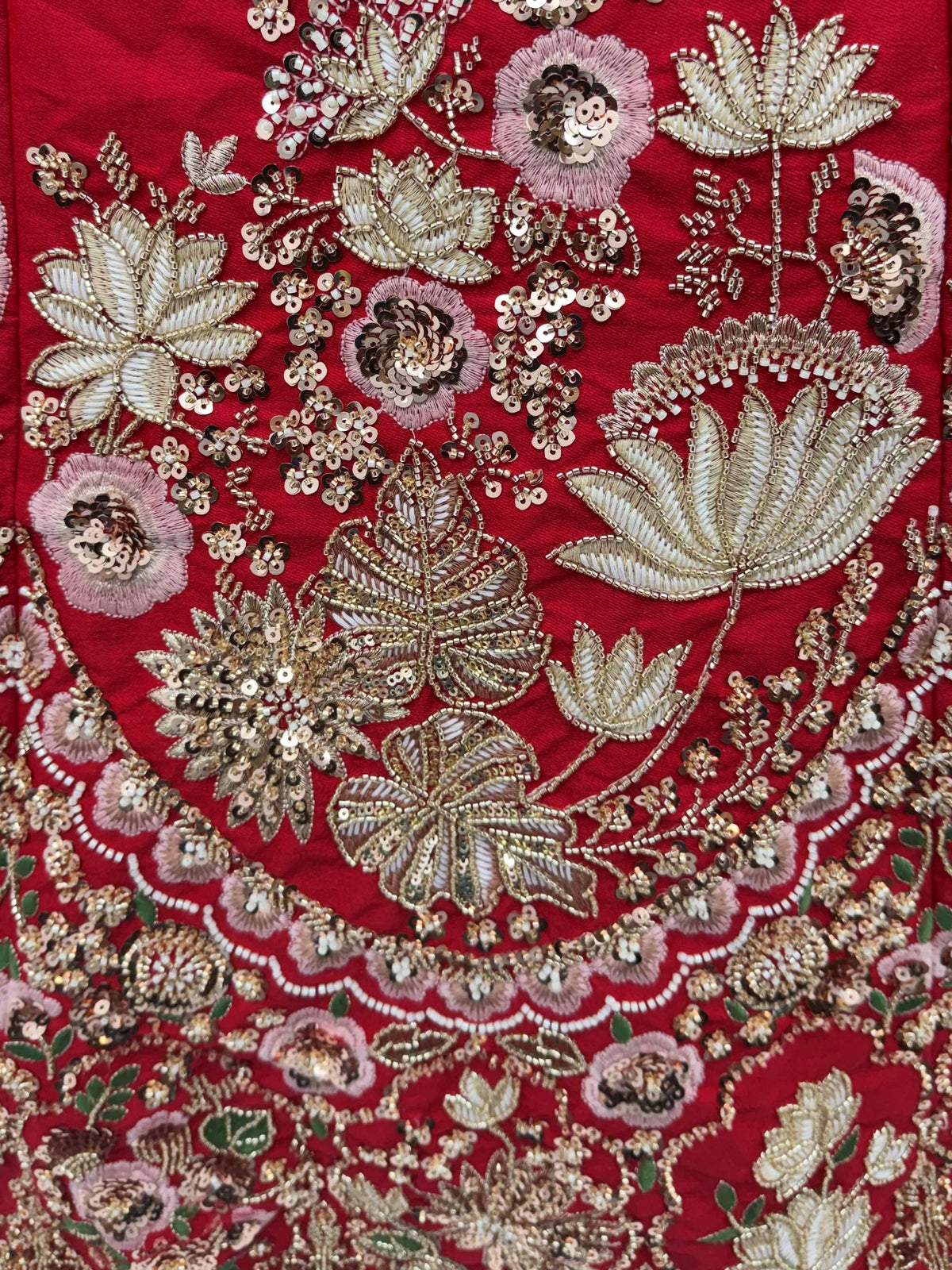 Majestic Red Beads Work Silk Bridal Special Lehenga Choli