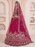 Royal Rani Pink Zari Work Silk Wedding Wear Lehenga Choli