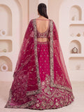 Royal Rani Pink Zari Work Silk Wedding Wear Lehenga Choli