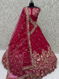 Royal Rani Pink Zari Work Silk Wedding Wear Lehenga Choli