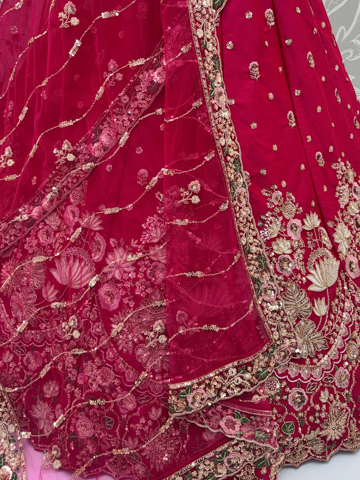 Royal Rani Pink Zari Work Silk Wedding Wear Lehenga Choli