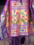 Adorable Purple Zari Weaving Jacquard Festive Wear Kaftan
