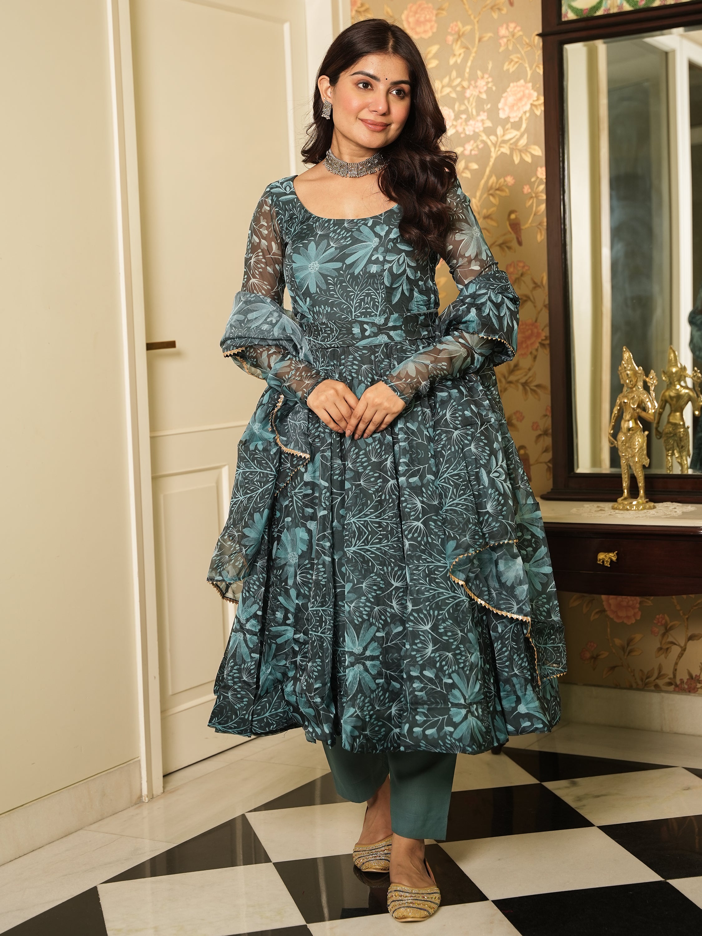 Anarkali suit with pant hotsell