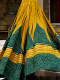 Amazing Mustard Yellow Printed Rayon Navratri Wear Lehenga Choli Set