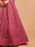 Superb Hot Pink Thread Embroidered Net Party Wear Lehenga Choli
