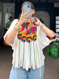 Lovely White Mirror Work Chiffon Navratri Wear Top
