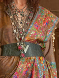 Charming Brown Digital Printed Silk Designer Saree With Blouse