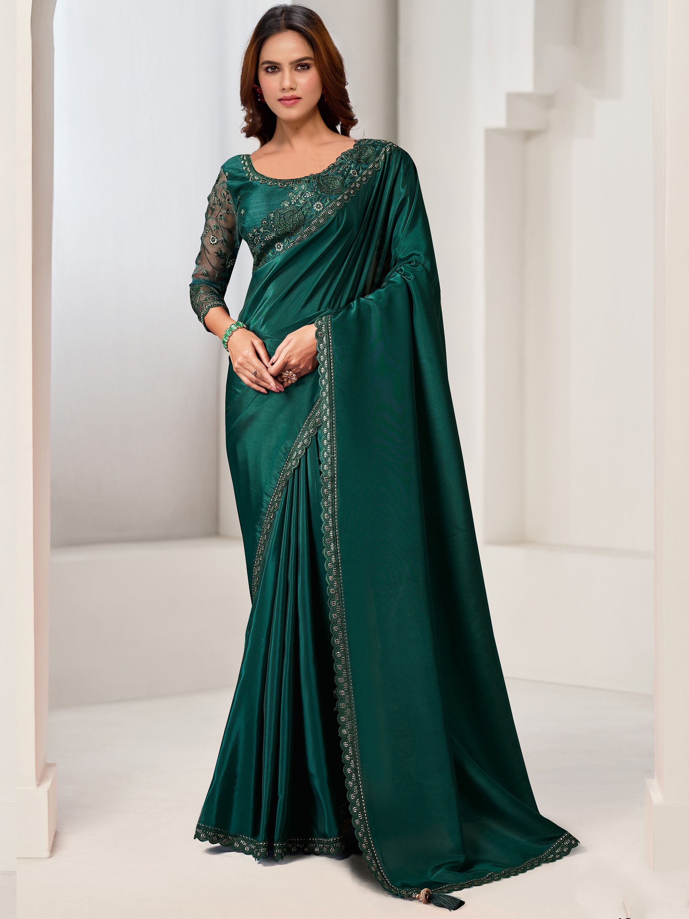 Crepe party wear saree hotsell