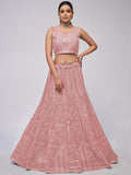 Breathtaking Pink Sequins Work Engagement Wear Lehenga Choli