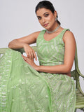 Astonishing Pastel Green Sequins Work Wedding Wear Lehenga Choli