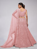 Breathtaking Pink Sequins Work Engagement Wear Lehenga Choli