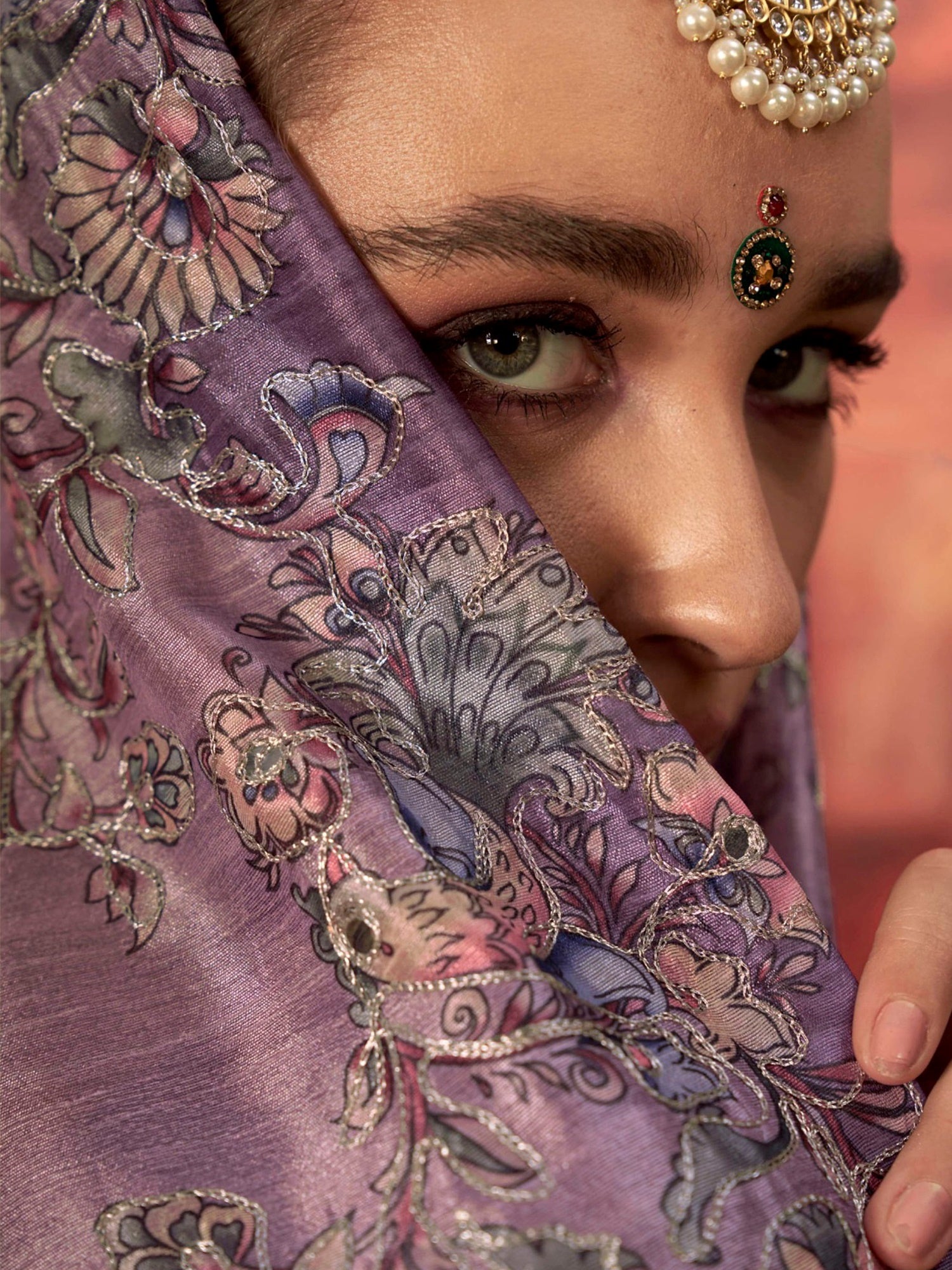 Outstanding Purple Hand Work Tussar Silk Marriage Wear Saree With Blouse