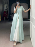 Adorable Mint Green Printed Cotton Casual Wear Co-Ord Set With Shrug