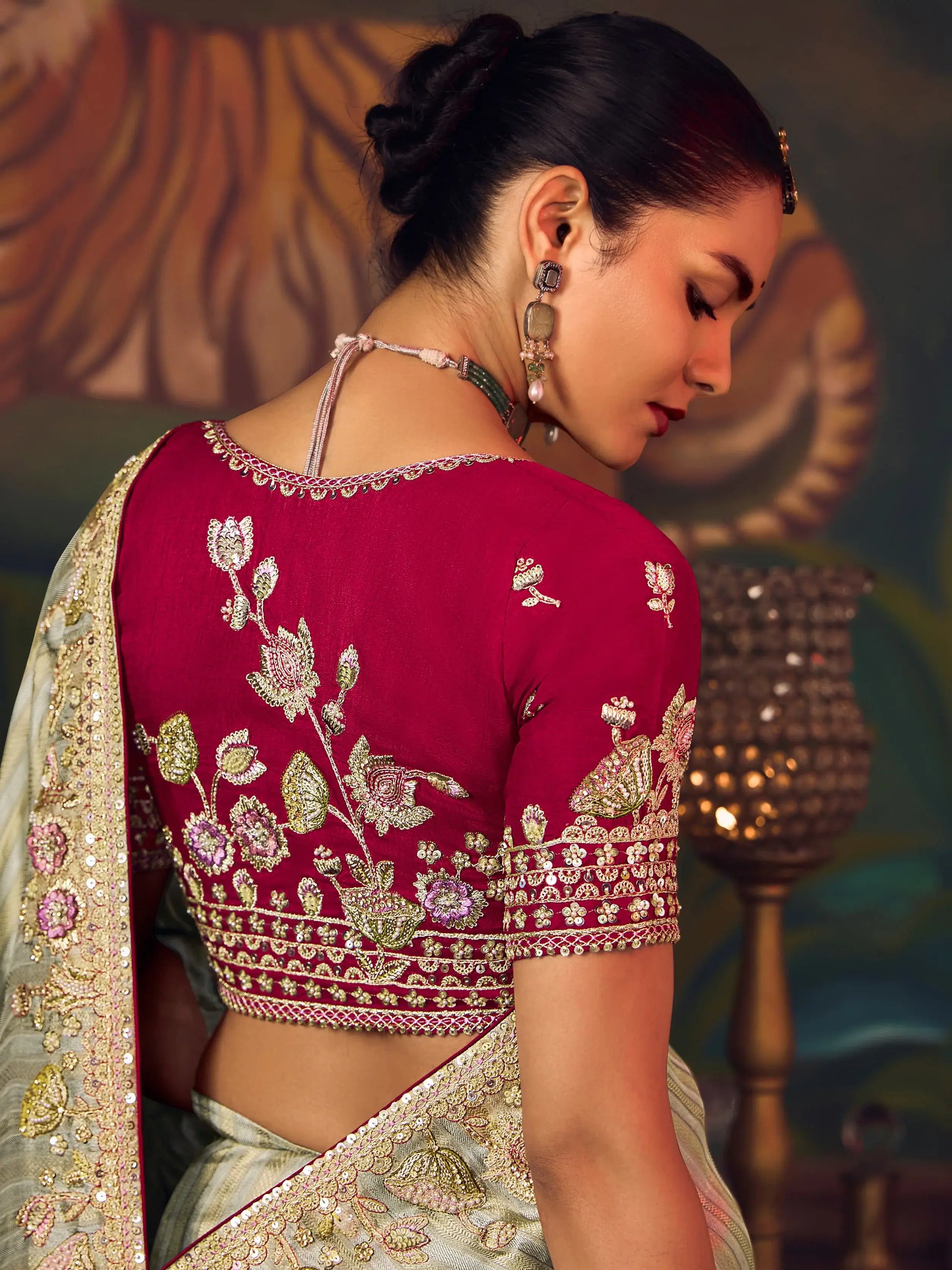 Wonderful Green Border Work Silk Function Wear Saree With Blouse