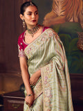 Wonderful Green Border Work Silk Function Wear Saree With Blouse