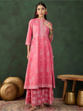 Wonderful Pink Printed Cotton Festival Wear Palazzo Suit