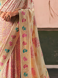 Classic Cream Zari Weaving Silk Wedding Wear Saree With Blouse