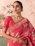 Notable Red Weaving Work Silk Traditional Saree With Blouse