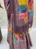 Gorgeous Lavender Printed Silk Festival Wear Saree With Blouse