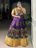 Fantastic Multi-Color Pichwai Printed Silk Traditional Gown