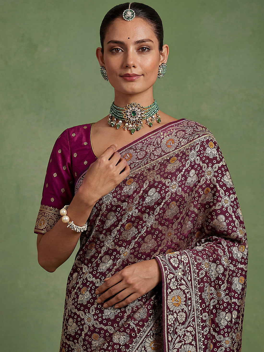 Wonderful Purple Zari Weaving Silk Wedding Wear Saree with Blouse