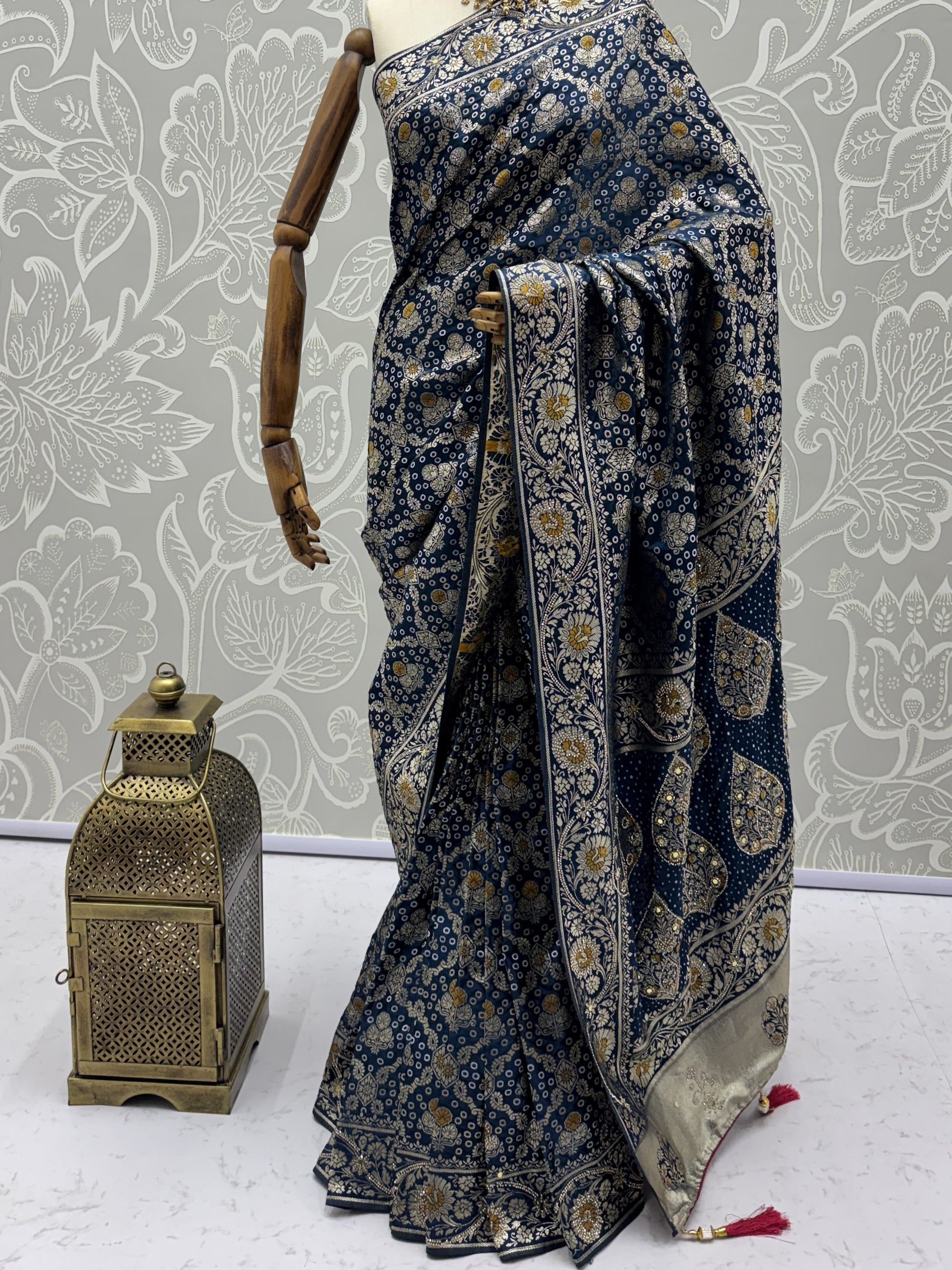 Fantastic Blue Zari Weaving Silk Function Wear Saree with Blouse