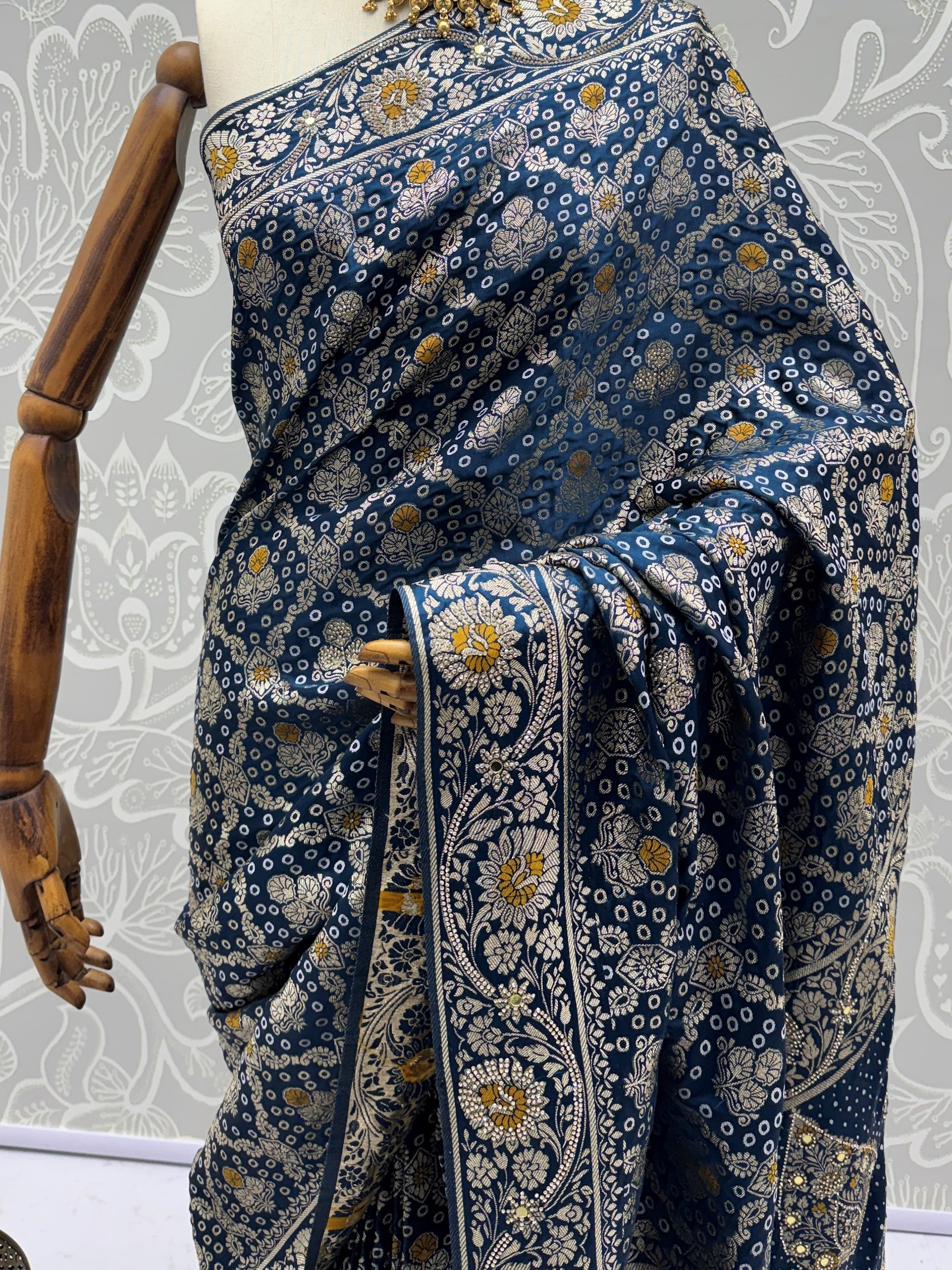 Fantastic Blue Zari Weaving Silk Function Wear Saree with Blouse